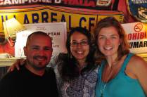 Com o Pablo e a Andrea no restaurante Venezia, em Santiago, capital do Chile